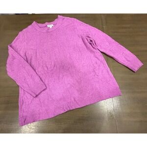 AVA & VIV Women's 4X Purple Knit Sweater Long Sleeve Pullover Plus Size